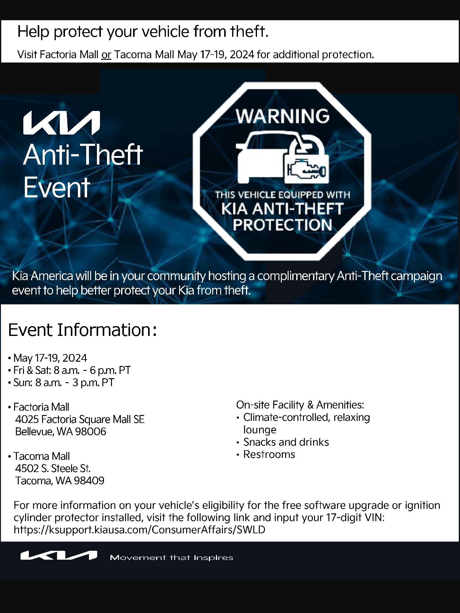 Anti theft Software Upgrade Event This Weekend For Kia Owners Puget 