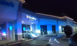 Hyundai car rammed into front of store